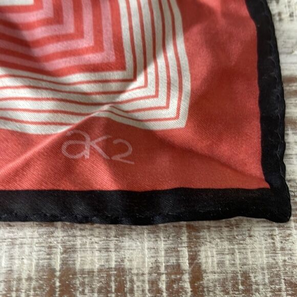 AK2 SILK Scarf 24" Modern Geometric Fashion Statement - Picture 1 of 4